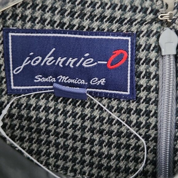 NWOT JOHNNIE-O | silk wool retro plaid dress workwear Green houndstooth Sz SMALL - Picture 5 of 7